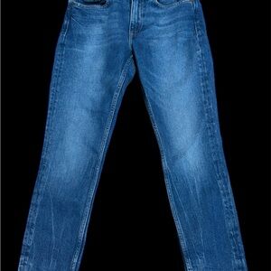 Polo Ralph Lauren  Women's Blue Tompkins Mid Rise Skinny Jeans With Raw Hem